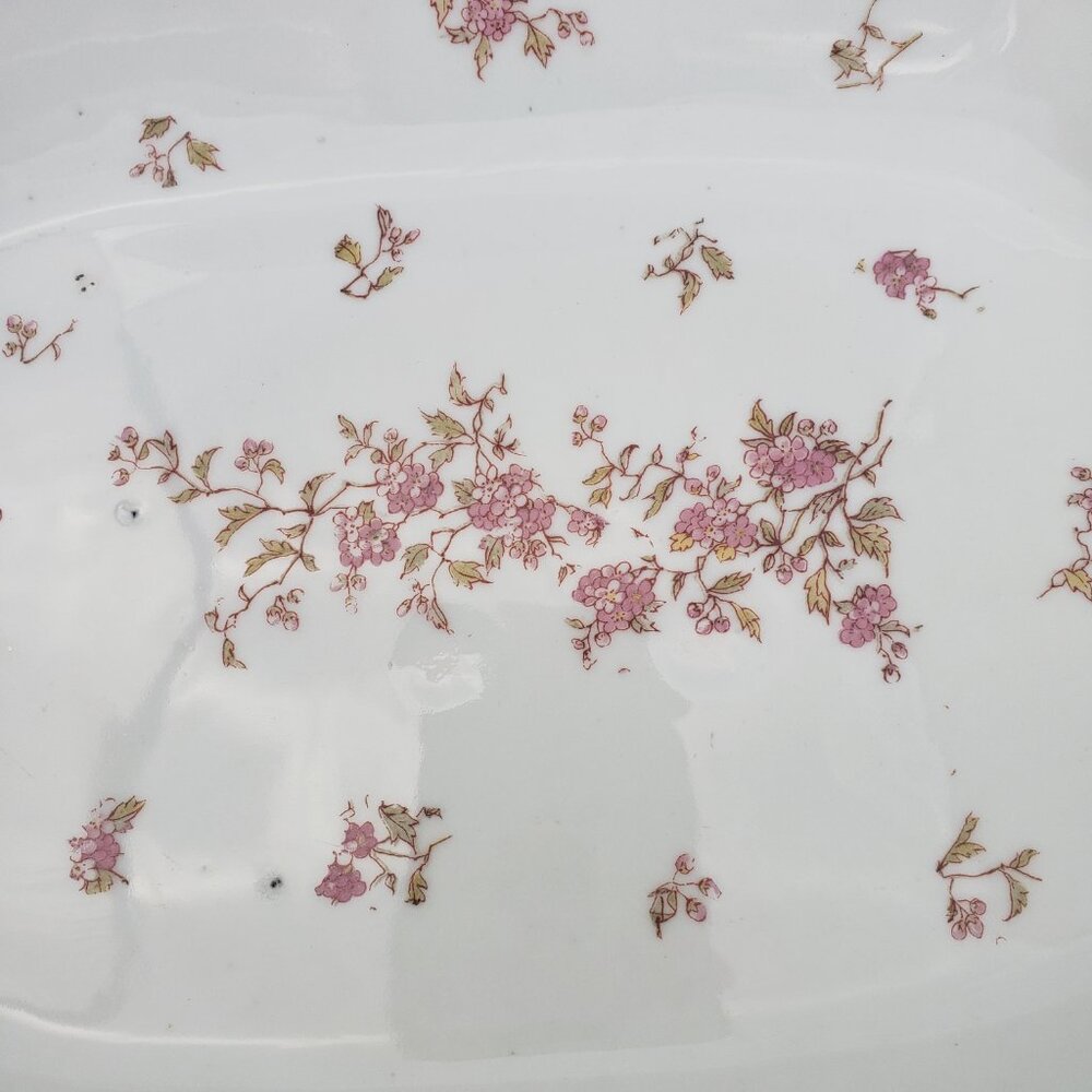 Antique Victoria Austria Pink Floral Gold Large Oval Serving Platter - Picture 2 of 8